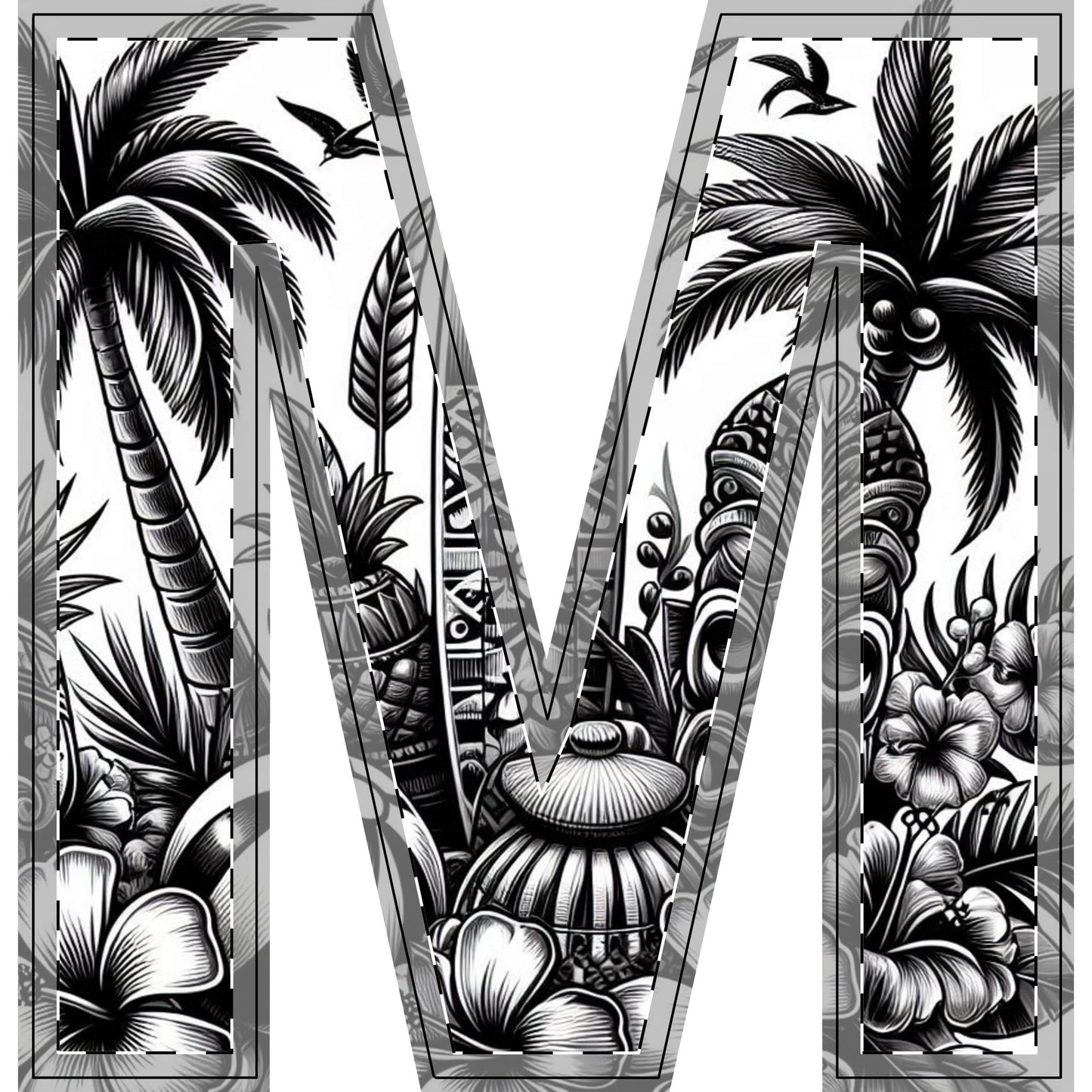Tropical-Themed Wood Decor with Surfboard & Star Design - Hawaiian Flair
