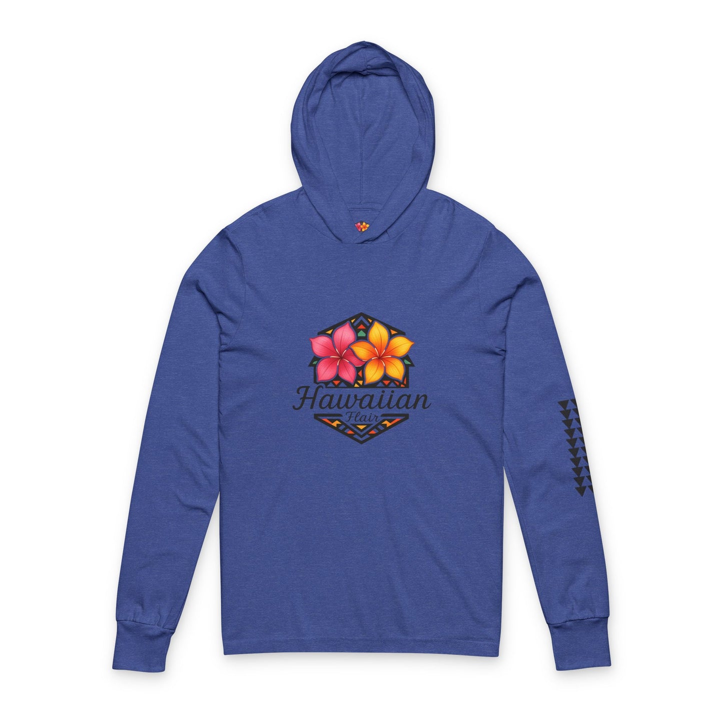 Hawaiian Floral Unisex Hooded Long Sleeve Tee, Beachwear, Casual Summer Essentials, Gift for Travelers, Tropical Vibe Clothing - Hawaiian Flair