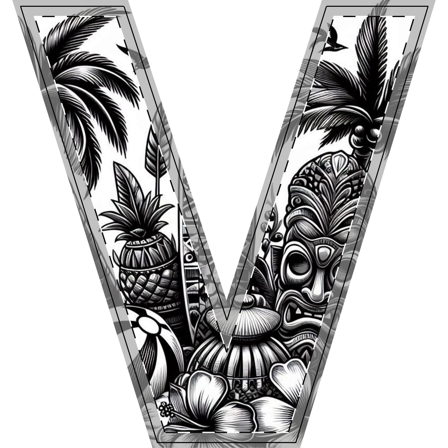Tropical-Themed Wood Decor with Surfboard & Star Design - Hawaiian Flair