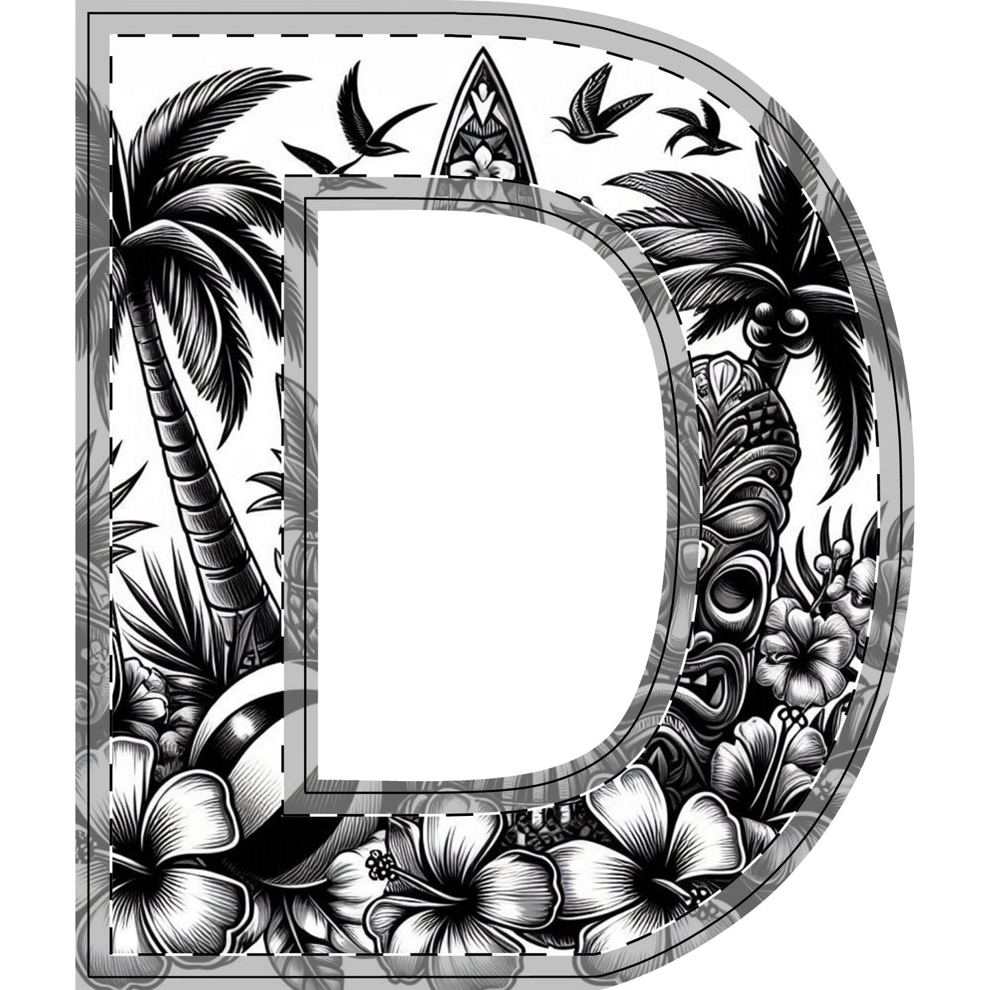 Tropical-Themed Wood Decor with Surfboard & Star Design - Hawaiian Flair
