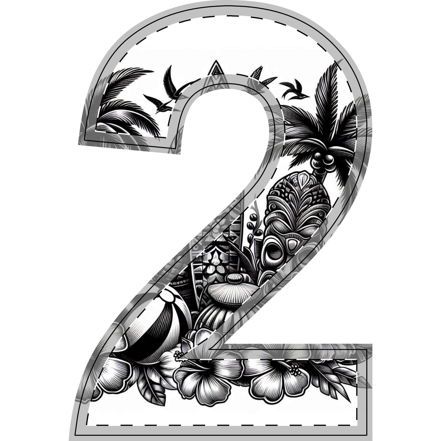 Tropical-Themed Wood Decor with Surfboard & Star Design - Hawaiian Flair