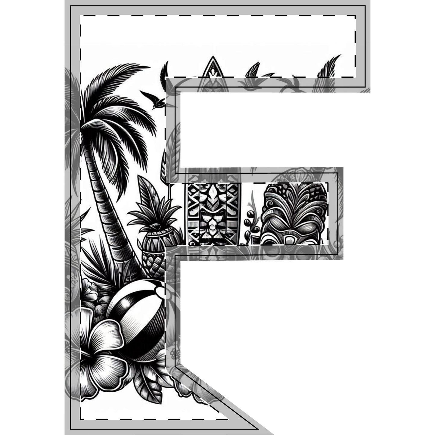 Tropical-Themed Wood Decor with Surfboard & Star Design - Hawaiian Flair