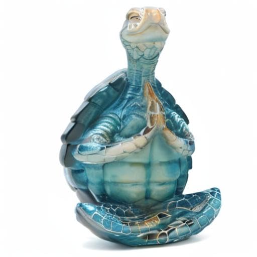VVGIFTS Sea Turtle Meditation Yoga Decor, Garden Figurine Sea Turtle Meditating Coastal Beach Decorations, Zen Yoga Resin Statue for Home Office Decorations (Put The Palm Separate) - Hawaiian Flair
