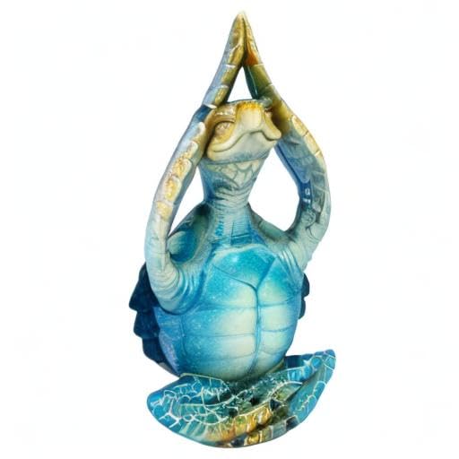 VVGIFTS Sea Turtle Meditation Yoga Decor, Garden Figurine Sea Turtle Meditating Coastal Beach Decorations, Zen Yoga Resin Statue for Home Office Decorations (Put The Palm Separate) - Hawaiian Flair
