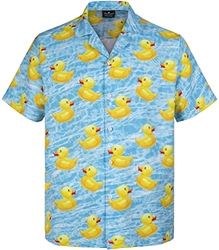 MIKENKO 80s 90s Hawaiian Shirt for Men Funny Button Down Shirt Big and Tall Short Sleeves Button Up Shirts for Men Women - Hawaiian Flair