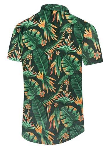 Comdecevis Men's Hawaiian Floral Shirts Short Sleeve Button Down Tropical Summer Beach Shirts - Hawaiian Flair