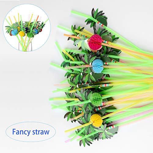 ALINK 50 Umbrella Parasol Drinking Straws, Hawaiian Beach Cocktail Luau Party Decorations Supplies