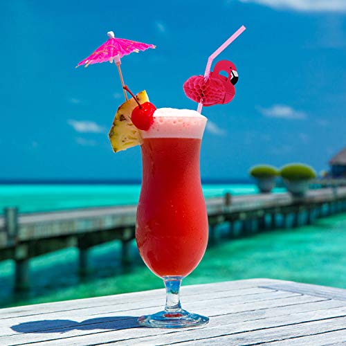 ALINK 50 Umbrella Parasol Drinking Straws, Hawaiian Beach Cocktail Luau Party Decorations Supplies