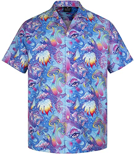 MIKENKO 80s 90s Hawaiian Shirt for Men Funny Button Down Shirt Big and Tall Short Sleeves Button Up Shirts for Men Women - Hawaiian Flair