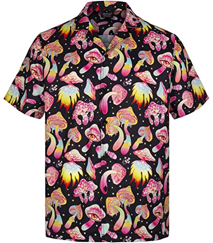 MIKENKO 80s 90s Hawaiian Shirt for Men Funny Button Down Shirt Big and Tall Short Sleeves Button Up Shirts for Men Women - Hawaiian Flair