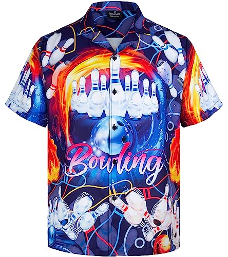 MIKENKO 80s 90s Hawaiian Shirt for Men Funny Button Down Shirt Big and Tall Short Sleeves Button Up Shirts for Men Women - Hawaiian Flair