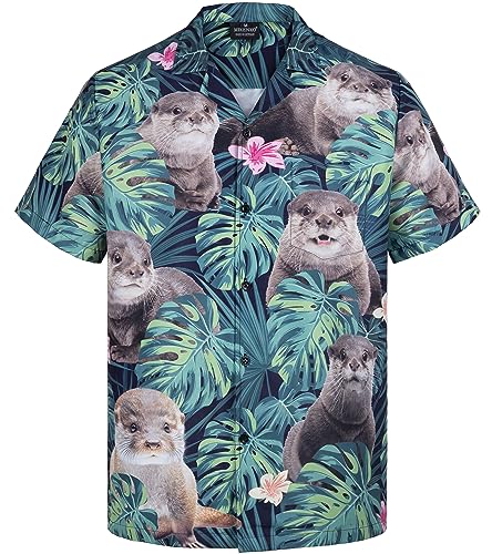 MIKENKO 80s 90s Hawaiian Shirt for Men Funny Button Down Shirt Big and Tall Short Sleeves Button Up Shirts for Men Women - Hawaiian Flair