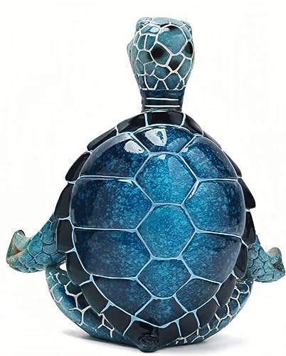 VVGIFTS Sea Turtle Meditation Yoga Decor, Garden Figurine Sea Turtle Meditating Coastal Beach Decorations, Zen Yoga Resin Statue for Home Office Decorations (Put The Palm Separate) - Hawaiian Flair