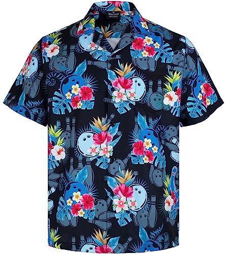 MIKENKO 80s 90s Hawaiian Shirt for Men Funny Button Down Shirt Big and Tall Short Sleeves Button Up Shirts for Men Women - Hawaiian Flair