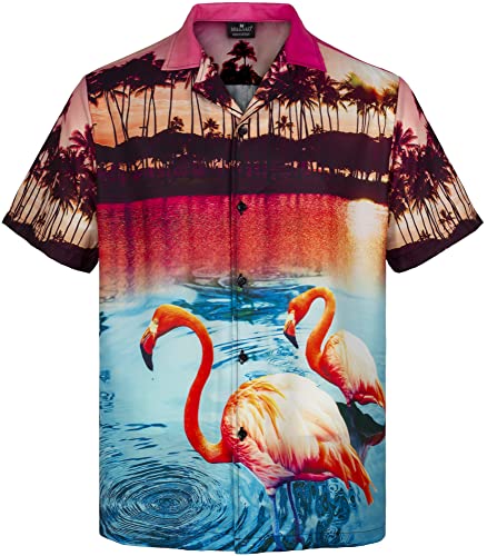 MIKENKO 80s 90s Hawaiian Shirt for Men Funny Button Down Shirt Big and Tall Short Sleeves Button Up Shirts for Men Women - Hawaiian Flair