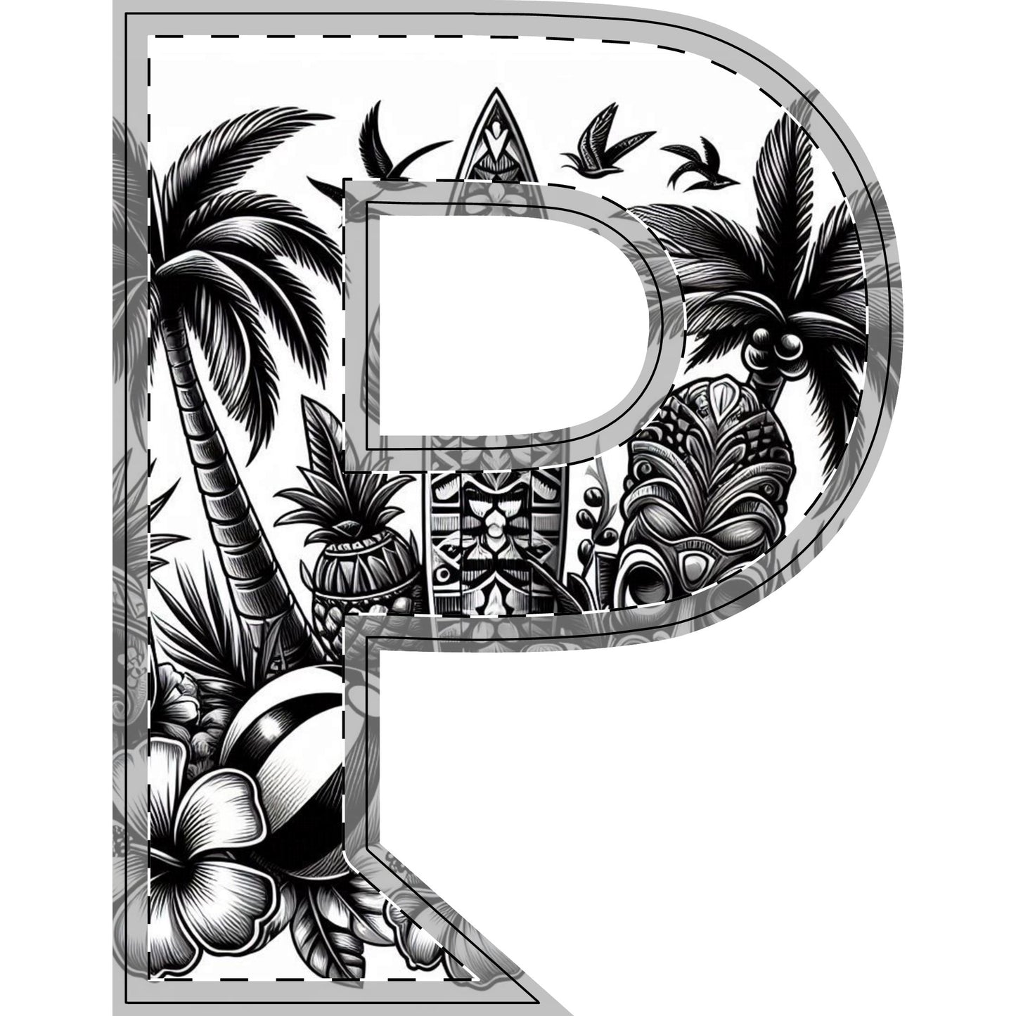 Tropical-Themed Wood Decor with Surfboard & Star Design - Hawaiian Flair