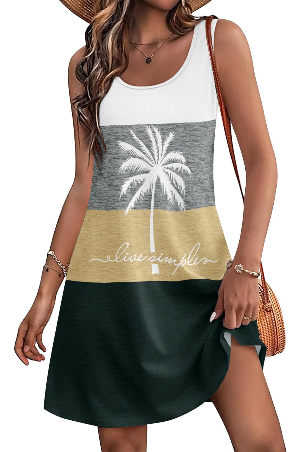 Women's Summer Dress 2025 Sleeveless Floral Boho Sundress Swimsuit Coverup Casual Loose Beach Vacation Tank Dresses - Hawaiian Flair