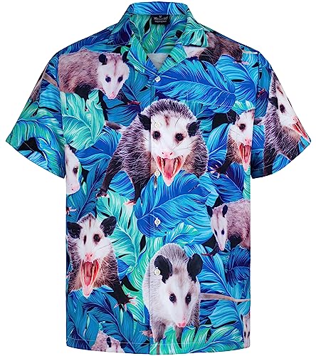 MIKENKO 80s 90s Hawaiian Shirt for Men Funny Button Down Shirt Big and Tall Short Sleeves Button Up Shirts for Men Women - Hawaiian Flair