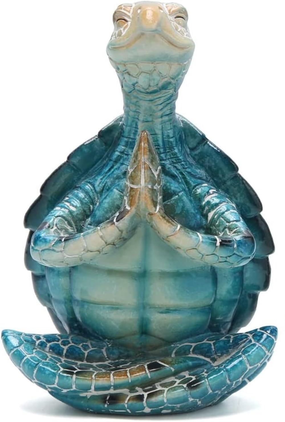 VVGIFTS Sea Turtle Meditation Yoga Decor, Garden Figurine Sea Turtle Meditating Coastal Beach Decorations, Zen Yoga Resin Statue for Home Office Decorations (Put The Palm Separate) - Hawaiian Flair
