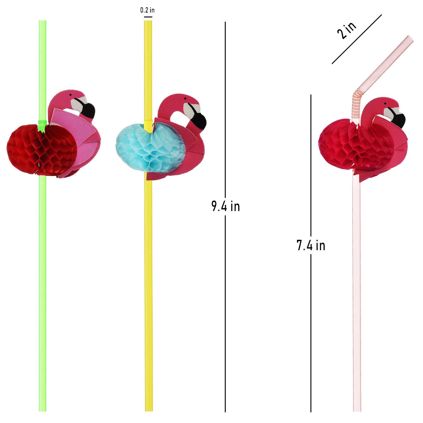 ALINK 50 Umbrella Parasol Drinking Straws, Hawaiian Beach Cocktail Luau Party Decorations Supplies