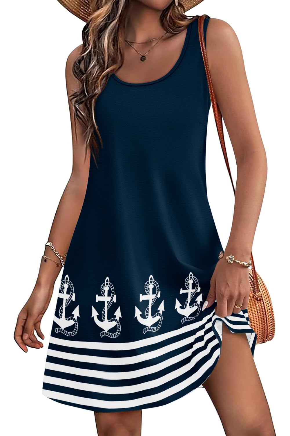 Women's Summer Dress 2025 Sleeveless Floral Boho Sundress Swimsuit Coverup Casual Loose Beach Vacation Tank Dresses - Hawaiian Flair