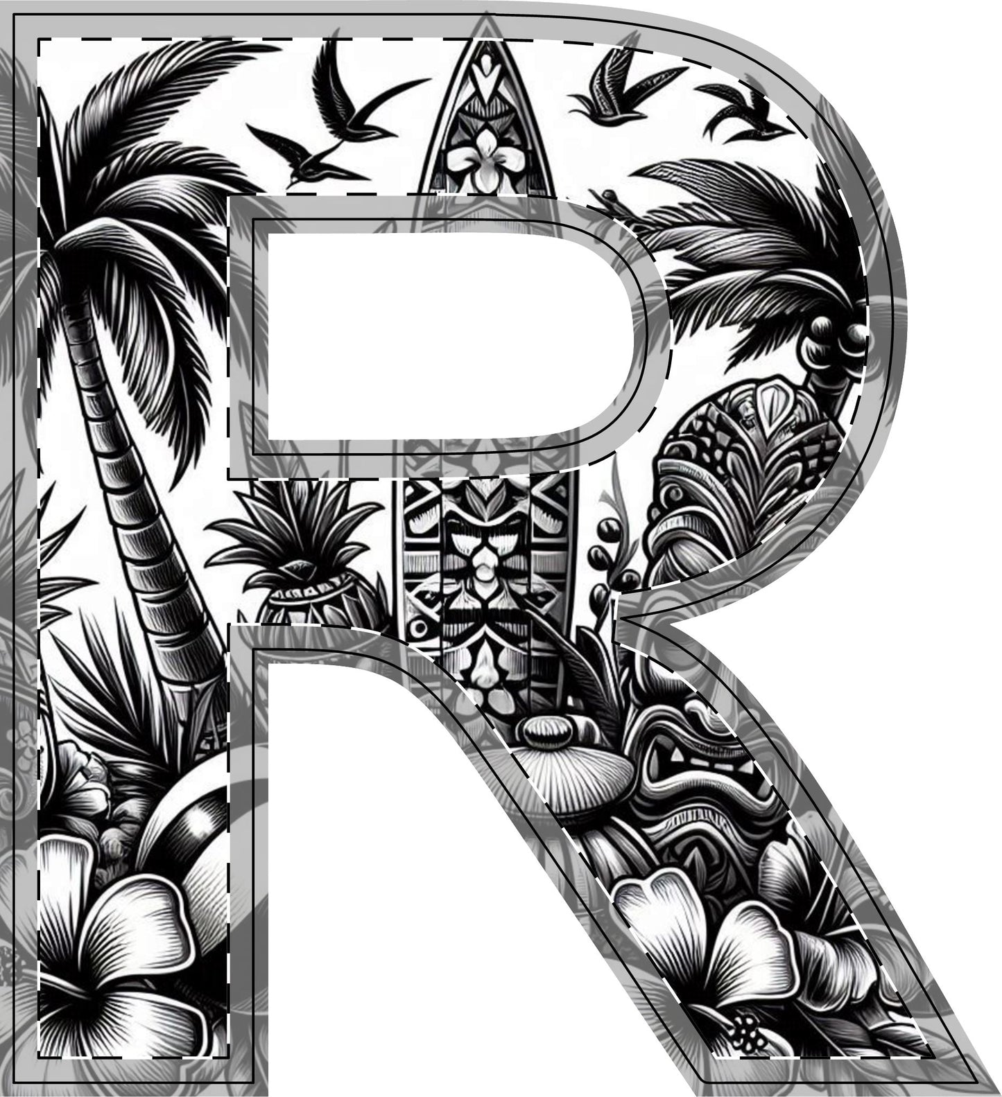 Tropical-Themed Wood Decor with Surfboard & Star Design - Hawaiian Flair