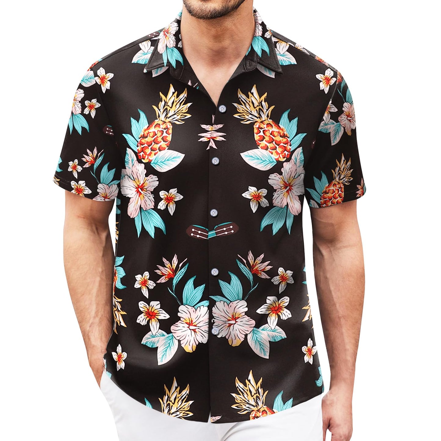 Hawaiian Shirt for Men Sleeves Printed Casual Button Down Summer Beach Dress Shirts - Hawaiian Flair