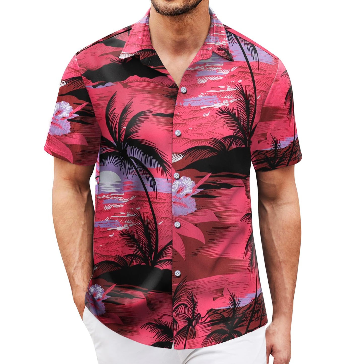 Hawaiian Shirt for Men Sleeves Printed Casual Button Down Summer Beach Dress Shirts - Hawaiian Flair