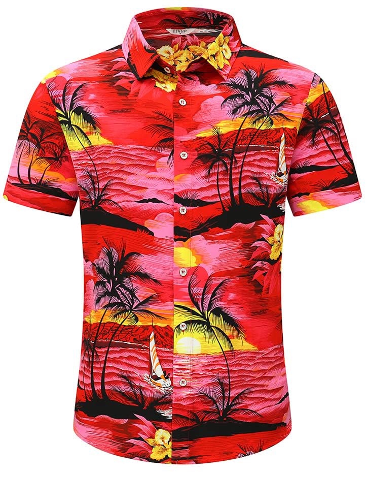 Men's Hawaiian Shirt Tops Vintage Short Sleeve Button Down Beach Shirt Male Tropical Floral Summer Pullover Party Holiday - Hawaiian Flair