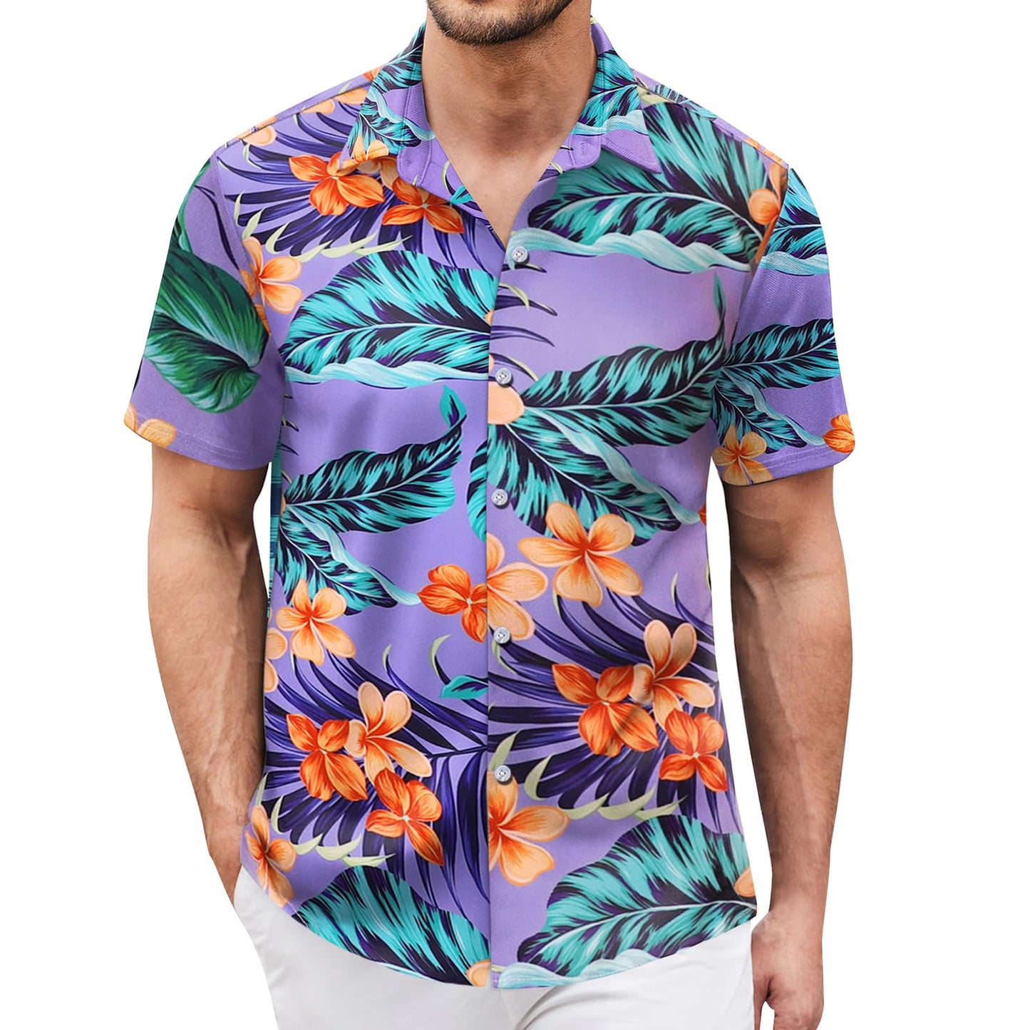 Hawaiian Shirt for Men Sleeves Printed Casual Button Down Summer Beach Dress Shirts - Hawaiian Flair