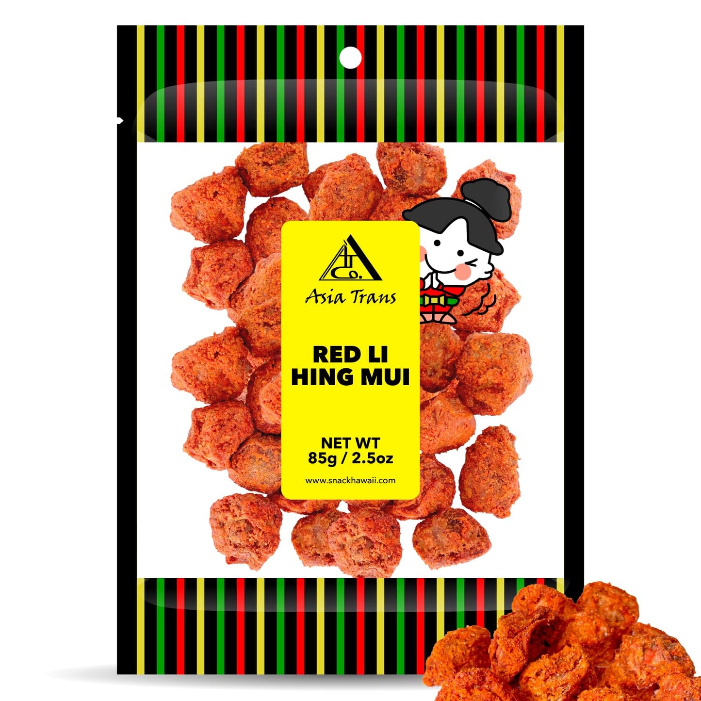 Sweet Seedless Li Hing Mui Crack Seed Plums | Hawaiian Favorite | Naturally Sweet Dried Asian Plum Candy | 1.25 Ounce - Hawaiian Flair