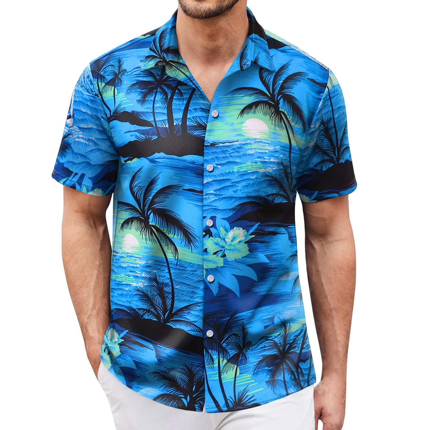 Hawaiian Shirt for Men Sleeves Printed Casual Button Down Summer Beach Dress Shirts - Hawaiian Flair