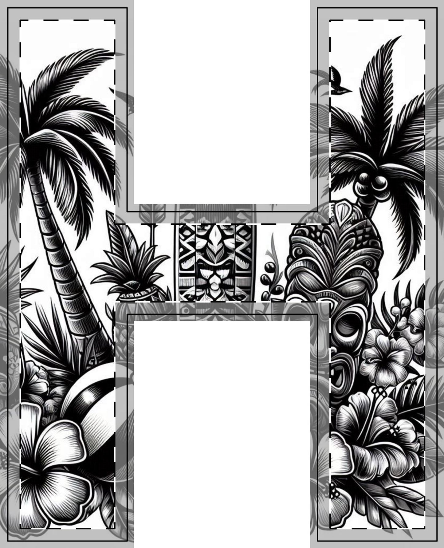 Tropical-Themed Wood Decor with Surfboard & Star Design - Hawaiian Flair