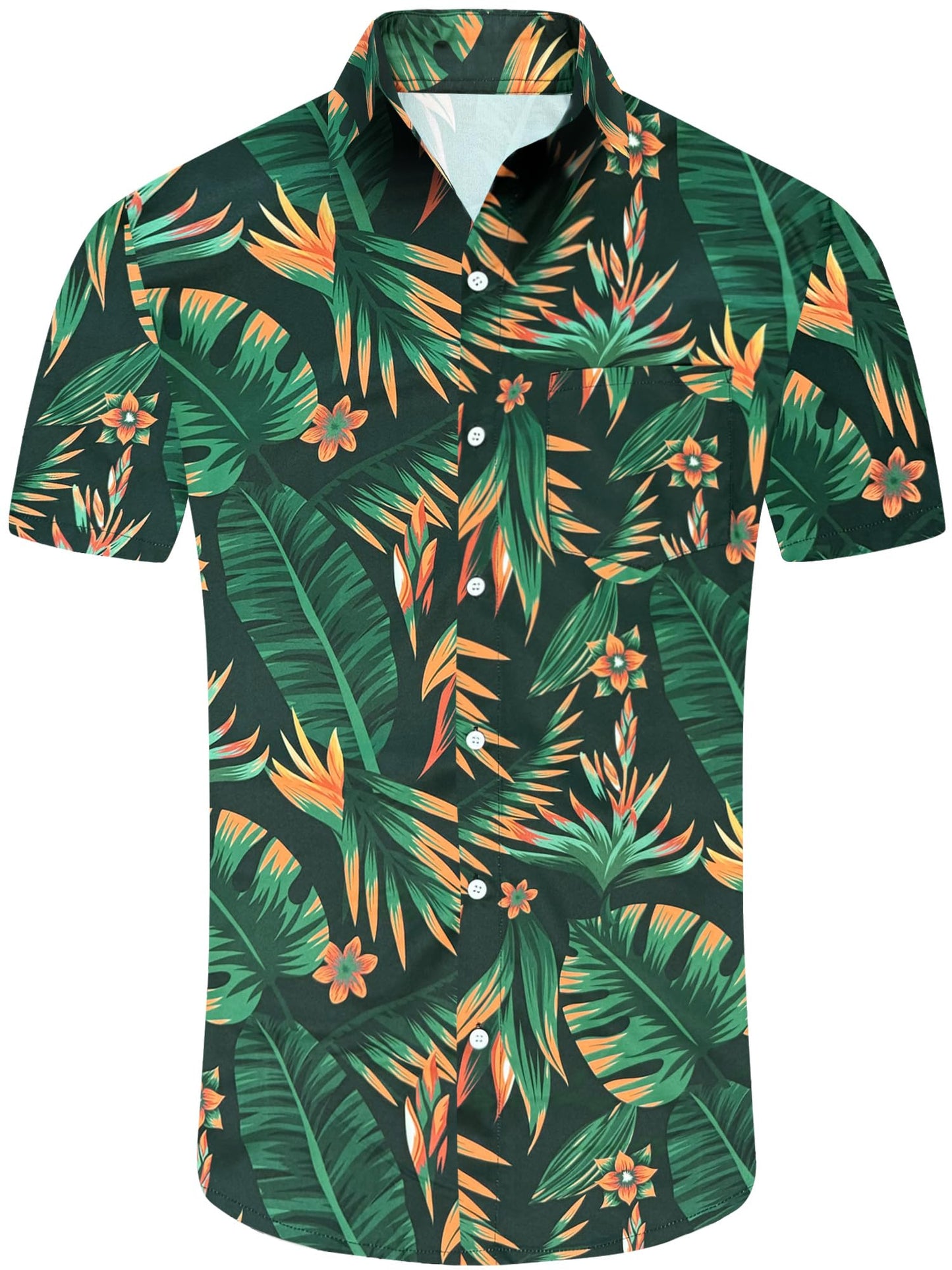 Comdecevis Men's Hawaiian Floral Shirts Short Sleeve Button Down Tropical Summer Beach Shirts - Hawaiian Flair