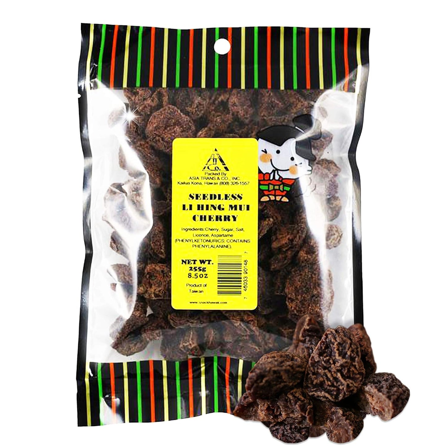 Asia Trans Seedless Li Hing Mui Cherry | Hawaiian Favorite | Naturally Sweet Dried Fruit Candy with Asian Plum Powder - Hawaiian Flair