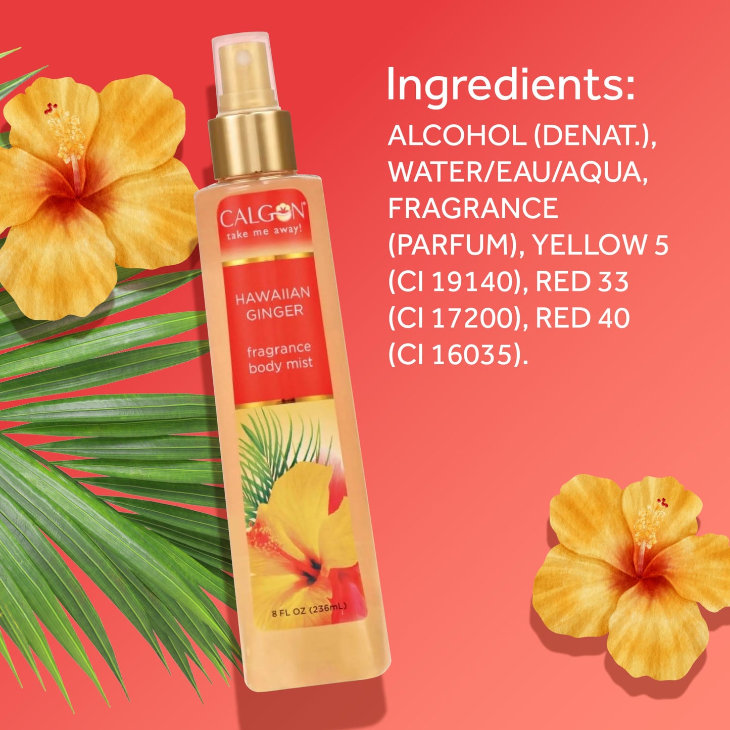 Calgon Fragrance Body Mist, Hawaiian Ginger, 8 fl oz - Hawaiian Flair