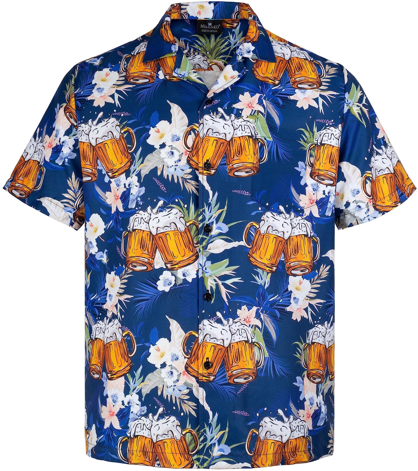 MIKENKO 80s 90s Hawaiian Shirt for Men Funny Button Down Shirt Big and Tall Short Sleeves Button Up Shirts for Men Women - Hawaiian Flair