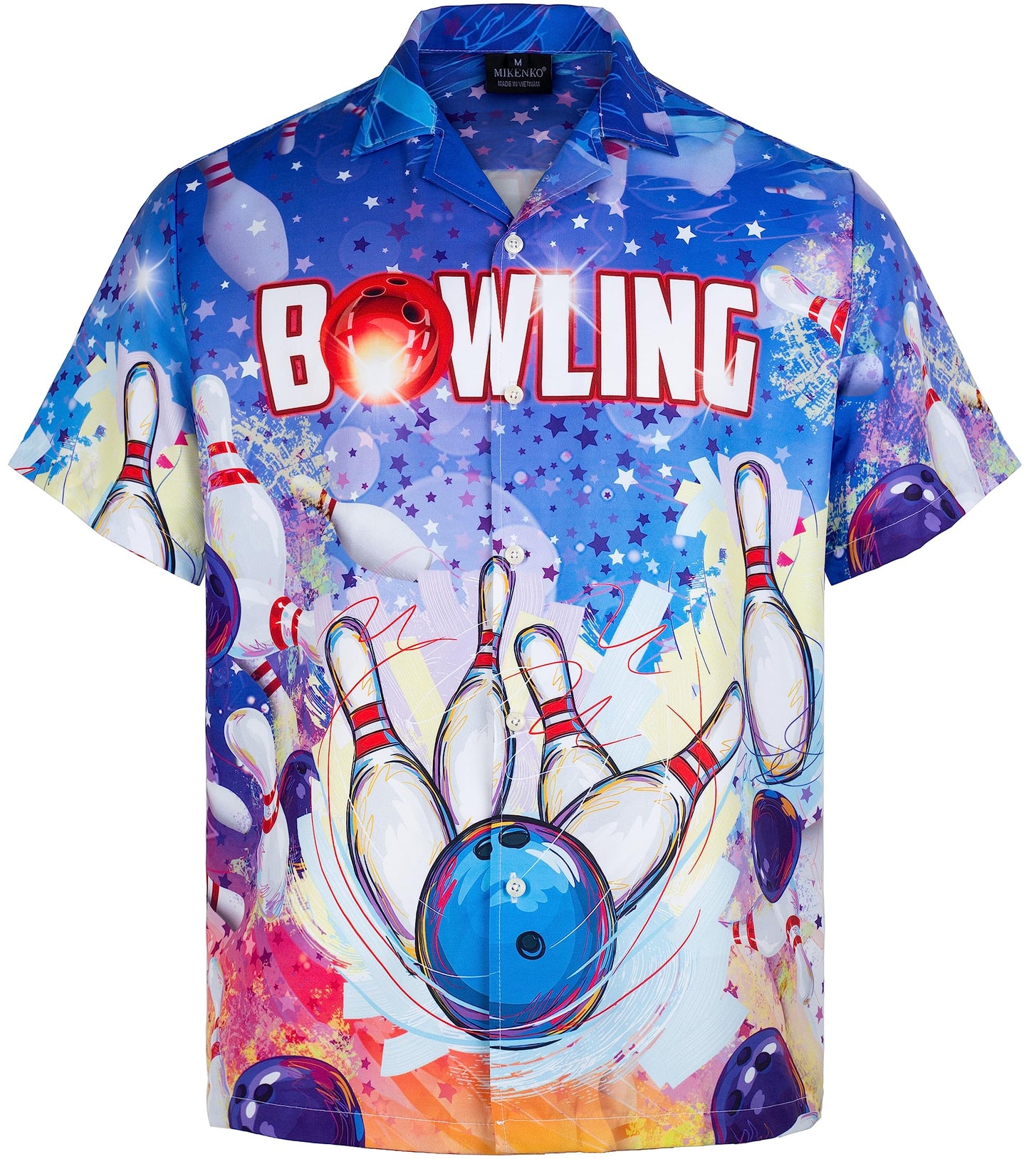 MIKENKO 80s 90s Hawaiian Shirt for Men Funny Button Down Shirt Big and Tall Short Sleeves Button Up Shirts for Men Women - Hawaiian Flair