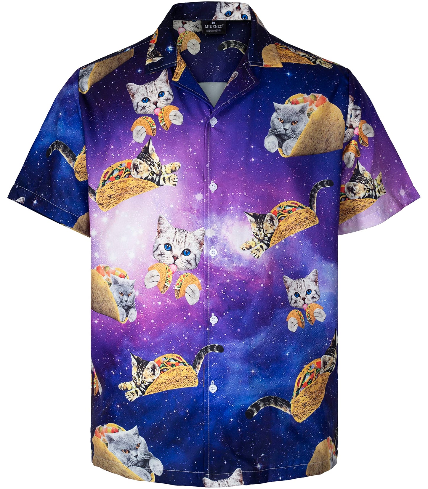 MIKENKO 80s 90s Hawaiian Shirt for Men Funny Button Down Shirt Big and Tall Short Sleeves Button Up Shirts for Men Women - Hawaiian Flair