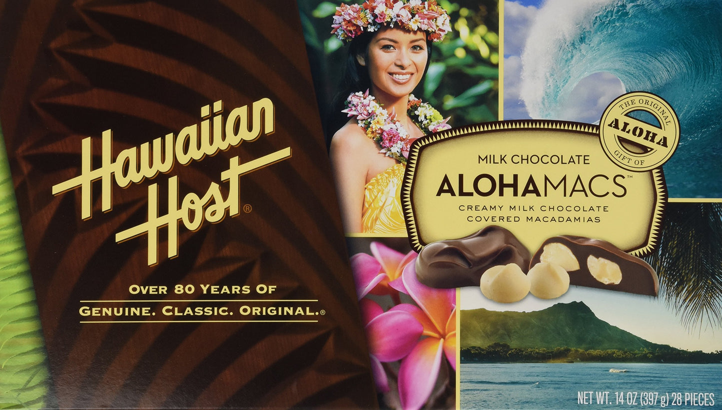 Hawaiian Host Aloha Macs Milk Chocolate Macadamia Nuts (6 ounce box, 12 pieces) (1 Box)