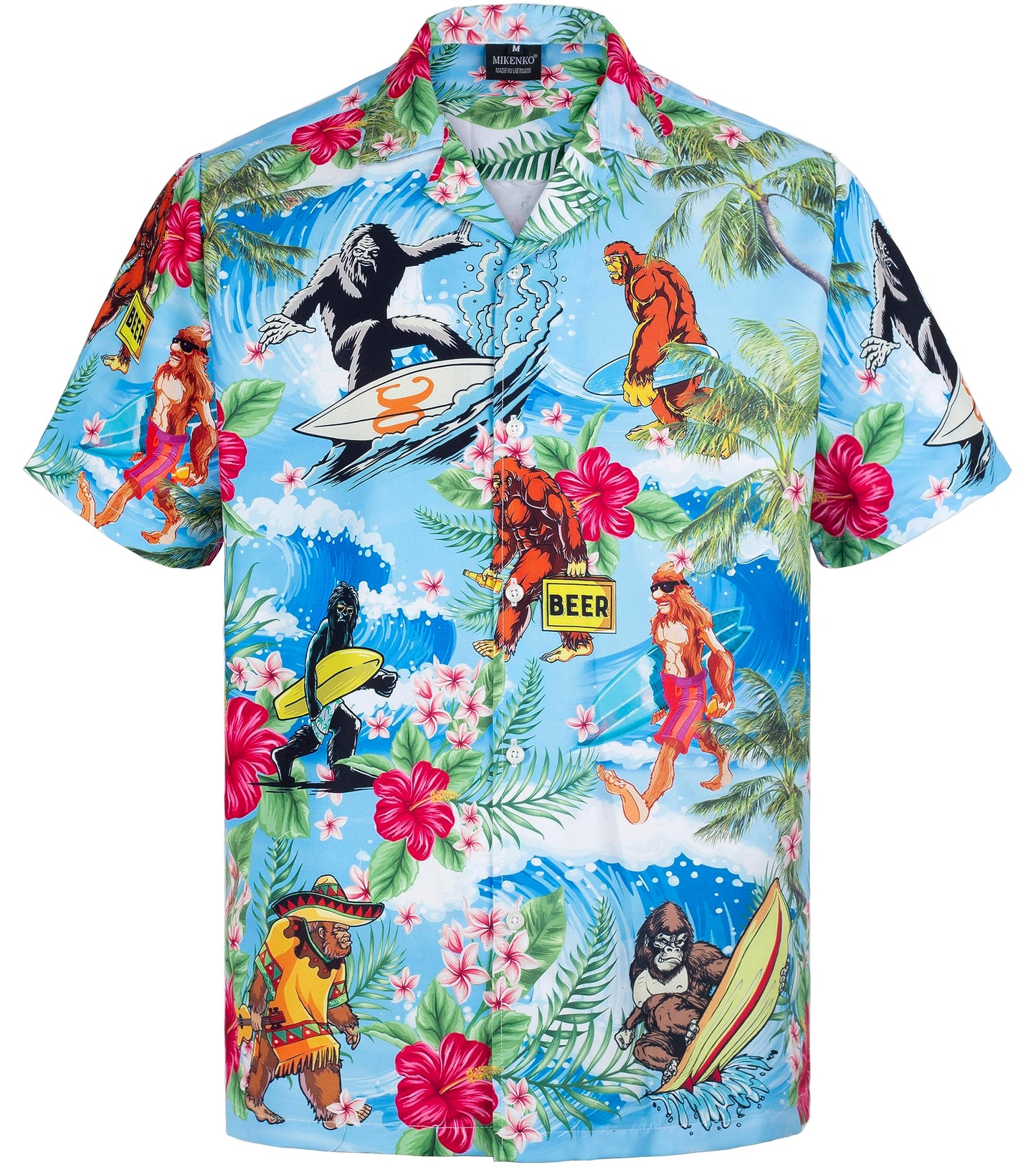 MIKENKO 80s 90s Hawaiian Shirt for Men Funny Button Down Shirt Big and Tall Short Sleeves Button Up Shirts for Men Women - Hawaiian Flair