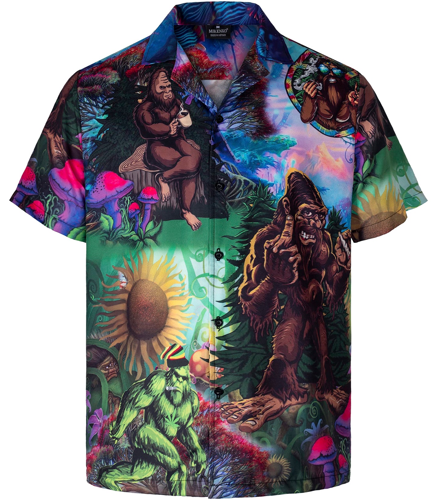 MIKENKO 80s 90s Hawaiian Shirt for Men Funny Button Down Shirt Big and Tall Short Sleeves Button Up Shirts for Men Women - Hawaiian Flair