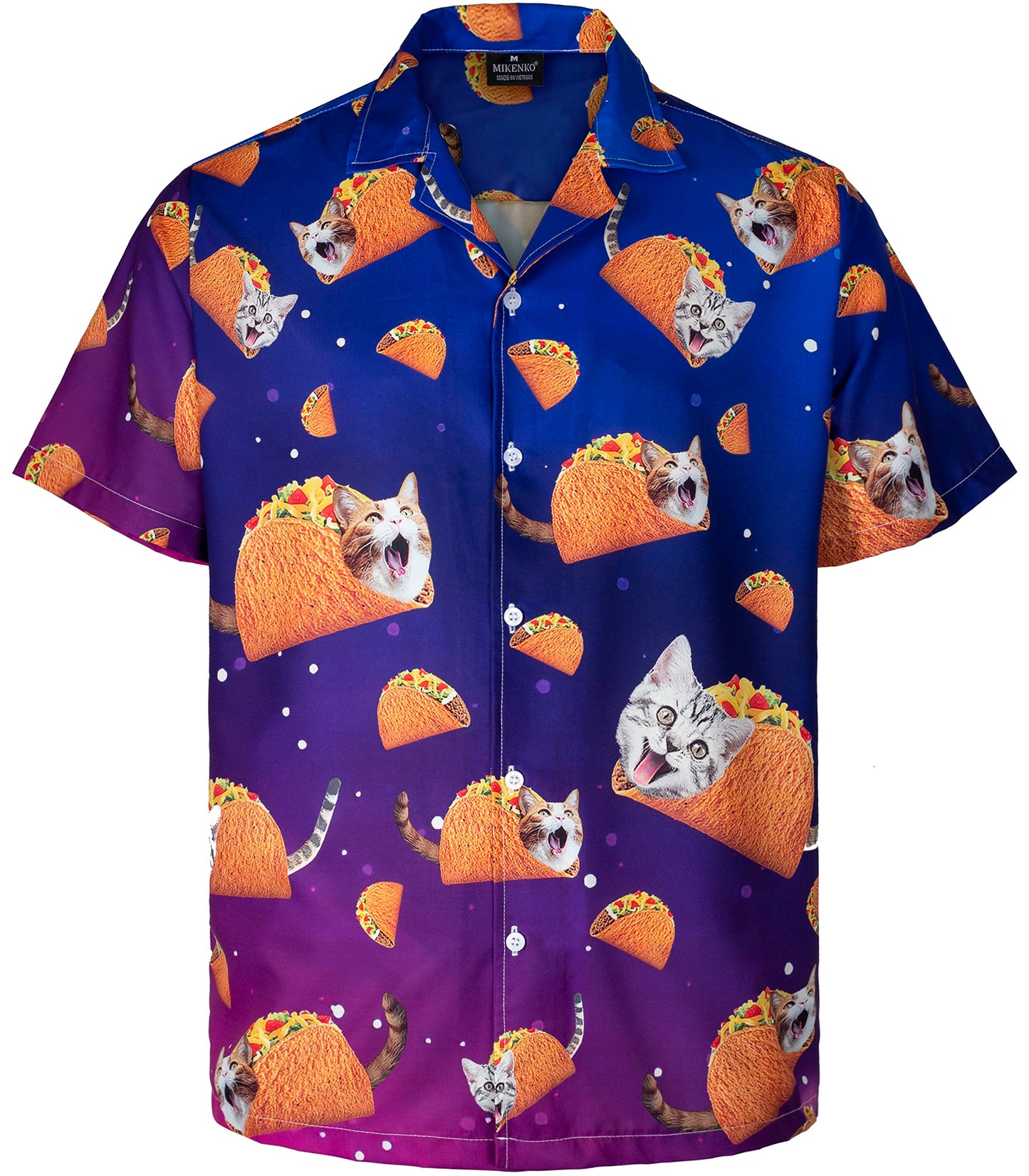 MIKENKO 80s 90s Hawaiian Shirt for Men Funny Button Down Shirt Big and Tall Short Sleeves Button Up Shirts for Men Women - Hawaiian Flair