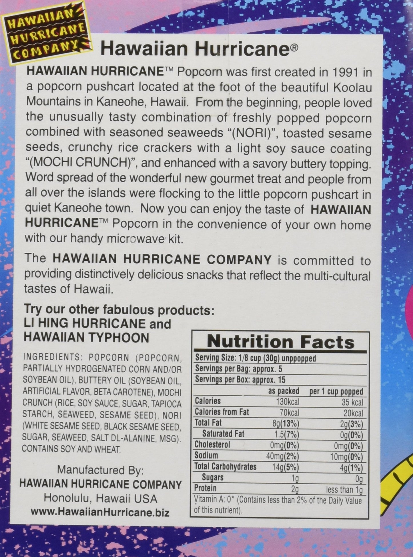 Hawaiian Hurricane Microwave Popcorn 4 Pack