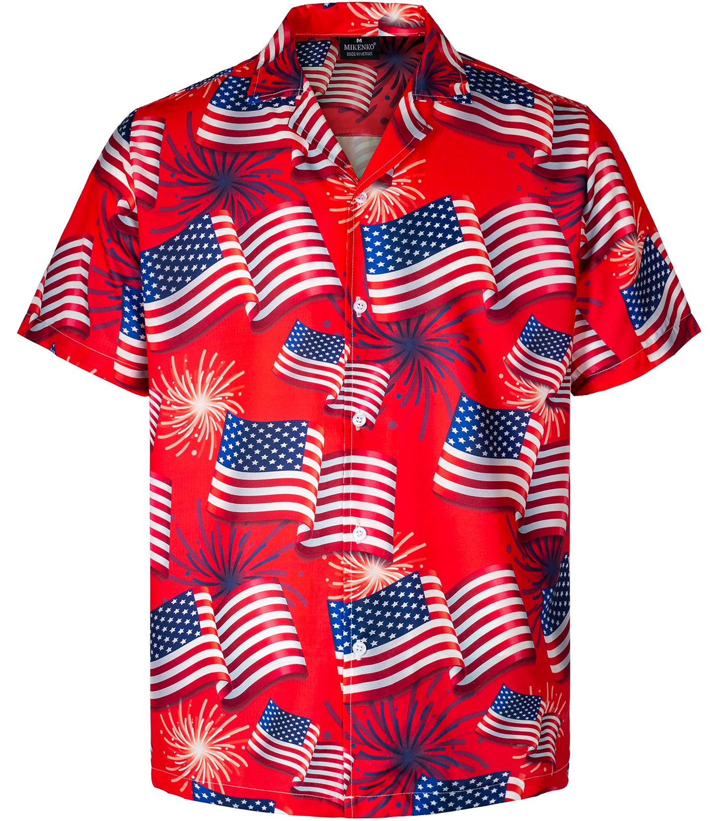 MIKENKO 80s 90s Hawaiian Shirt for Men Funny Button Down Shirt Big and Tall Short Sleeves Button Up Shirts for Men Women - Hawaiian Flair