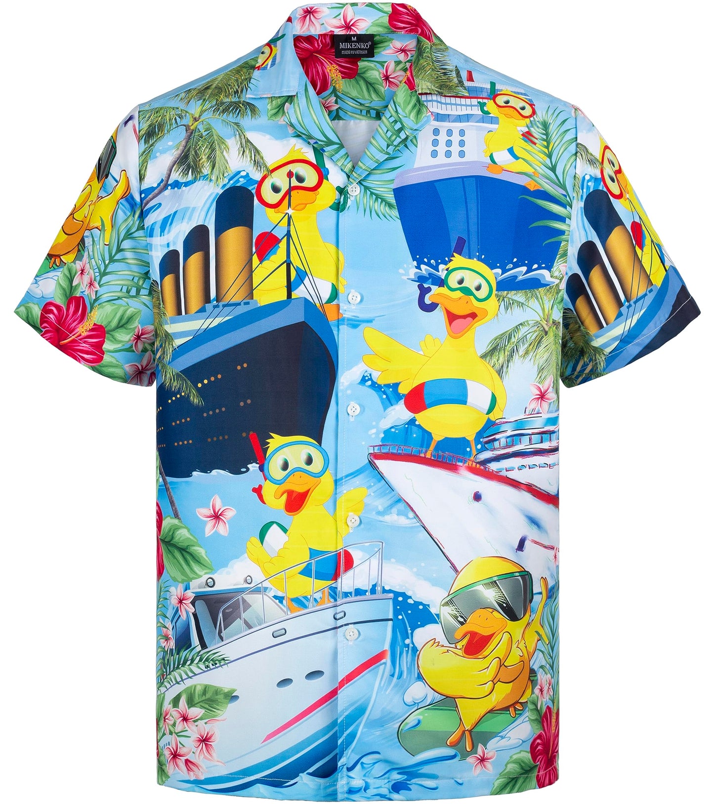 MIKENKO 80s 90s Hawaiian Shirt for Men Funny Button Down Shirt Big and Tall Short Sleeves Button Up Shirts for Men Women - Hawaiian Flair