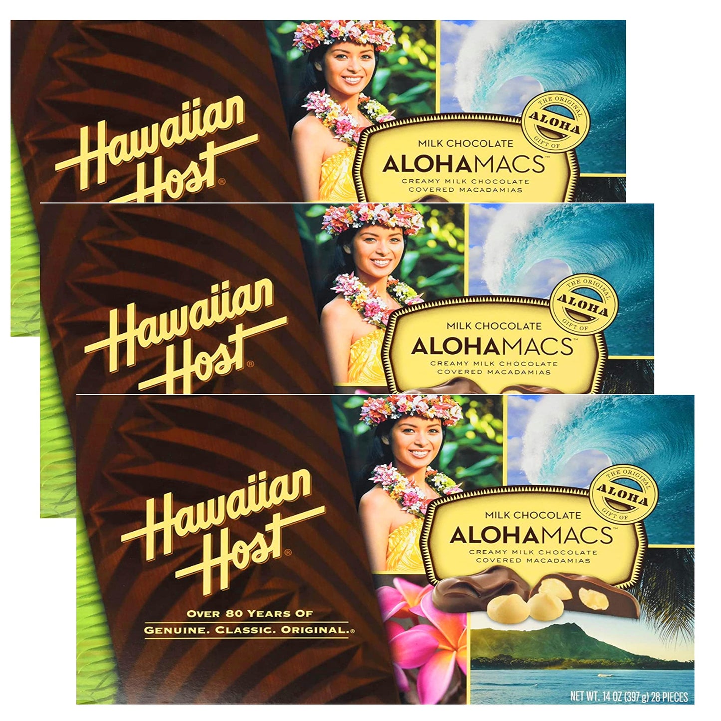 Hawaiian Host Aloha Macs Milk Chocolate Macadamia Nuts (6 ounce box, 12 pieces) (1 Box)