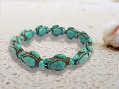 Handmade Turquoise Hawaiian Sea Turtles Bracelet - Turquoise - Hawaiian Flair