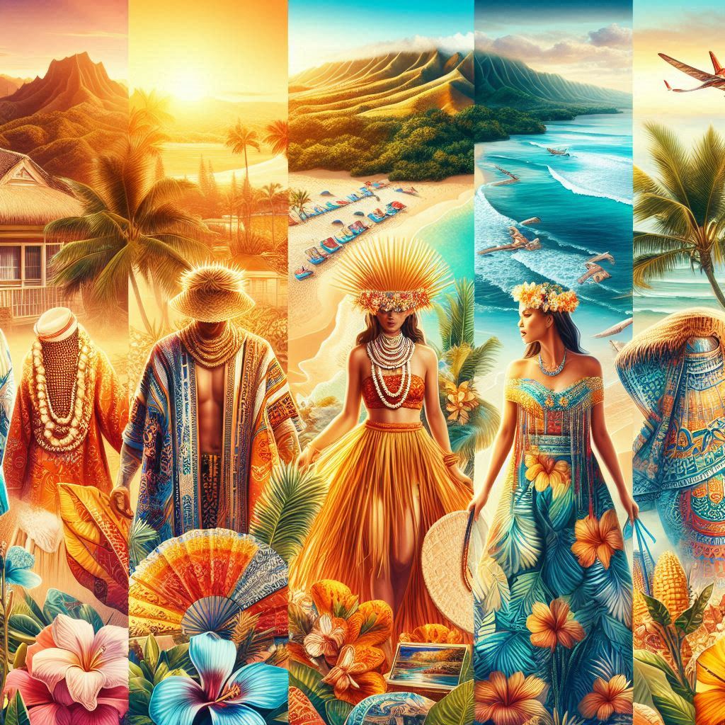 Evolution of Hawaiian fashion from traditional tapa cloth to modern Aloha shirts