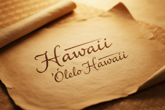 Handwritten Hawaiian text showing ʻokina and kahakō diacritical marks on parchment paper